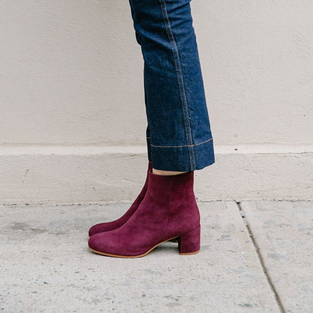 NEW Margaux The Boot in Mulberry Suede (Maroon) - Size: 39.5 (US 9) / Medium